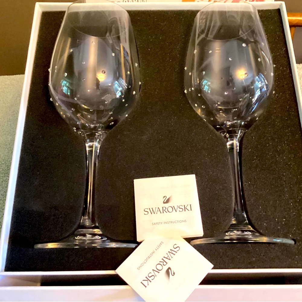 SWAROVSKI CRYSTAL WINE GLASSES